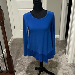 Attitudes by Renee Cobalt Blue Layered Blouse